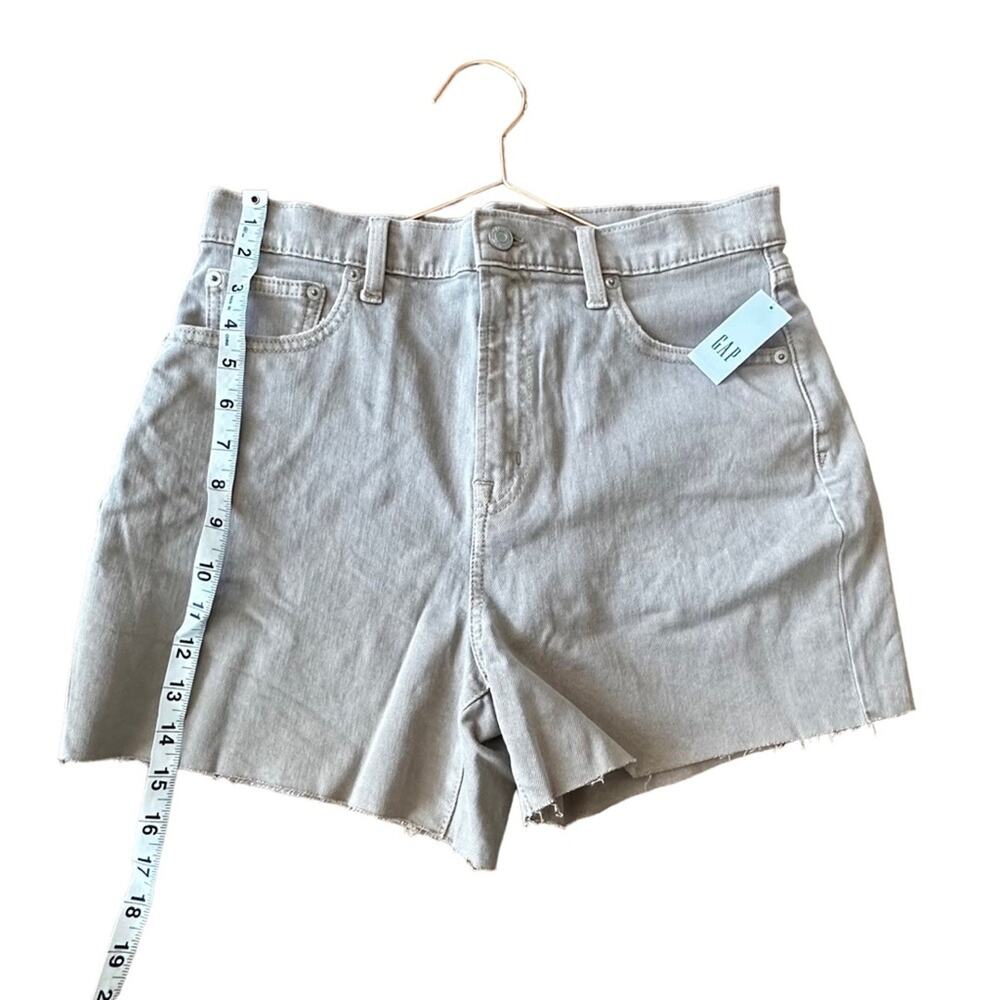 GAP High Rise Crop cut off tan Denim Shorts 29 4 inch - Picture 4 of 9